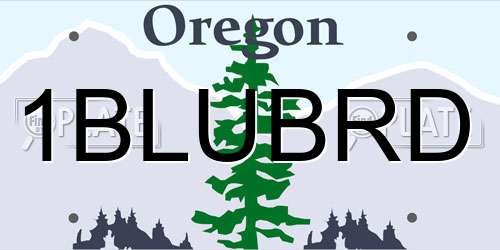 1BLUBRD Oregon License Plate