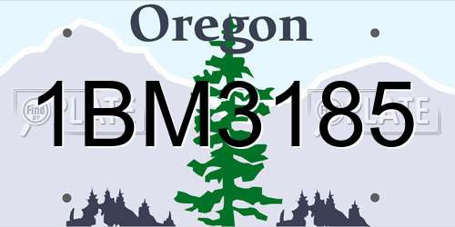 1BM3185 Oregon License Plate