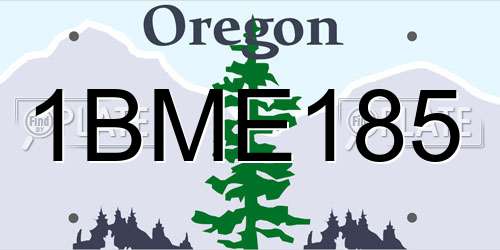 1BME185 Oregon License Plate