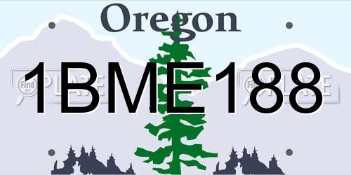 1BME188 Oregon License Plate