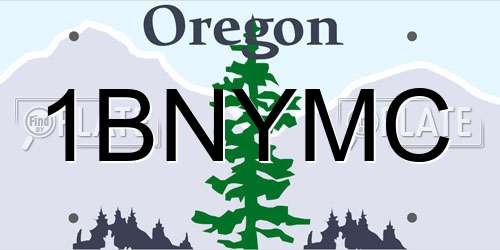 1BNYMC Oregon License Plate