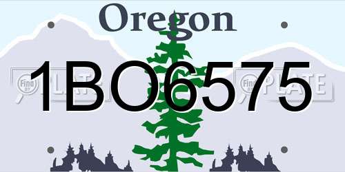 1BO6575 Oregon License Plate