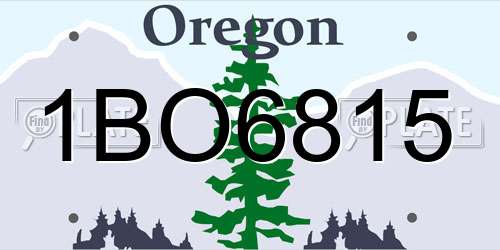 1BO6815 Oregon License Plate
