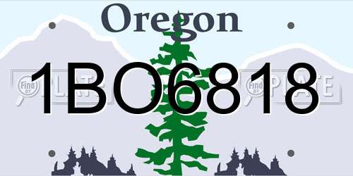 1BO6818 Oregon License Plate