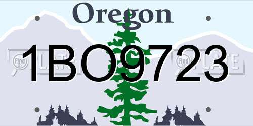 1BO9723 Oregon License Plate