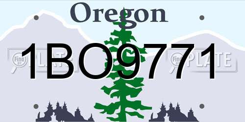 1BO9771 Oregon License Plate