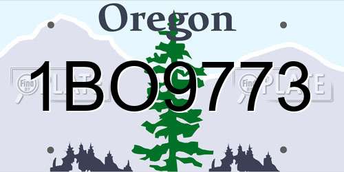 1BO9773 Oregon License Plate