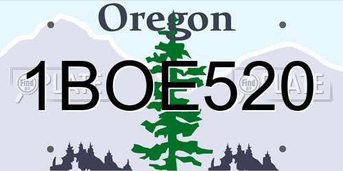 1BOE520 Oregon License Plate