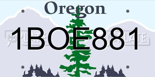 1BOE881 Oregon License Plate