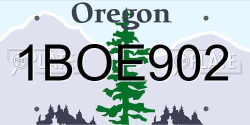 1BOE902 Oregon License Plate