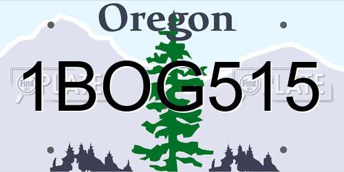 1BOG515 Oregon License Plate