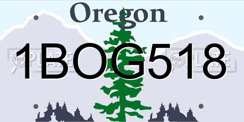 1BOG518 Oregon License Plate