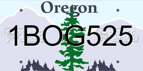 1BOG525 Oregon License Plate