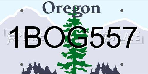 1BOG557 Oregon License Plate