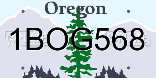 1BOG568 Oregon License Plate