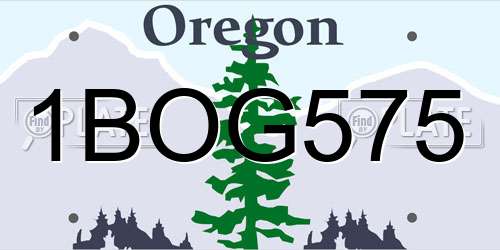 1BOG575 Oregon License Plate