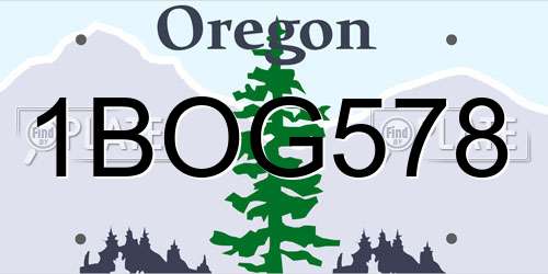 1BOG578 Oregon License Plate