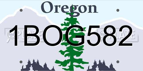 1BOG582 Oregon License Plate