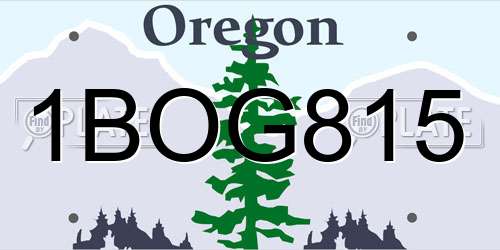 1BOG815 Oregon License Plate