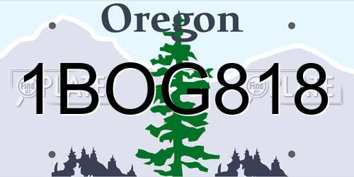 1BOG818 Oregon License Plate