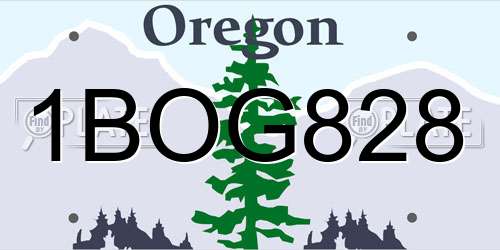 1BOG828 Oregon License Plate