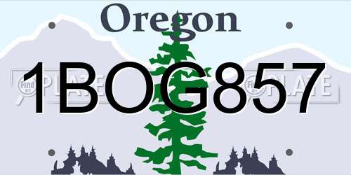 1BOG857 Oregon License Plate