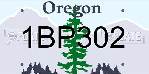 1BP302 Oregon License Plate
