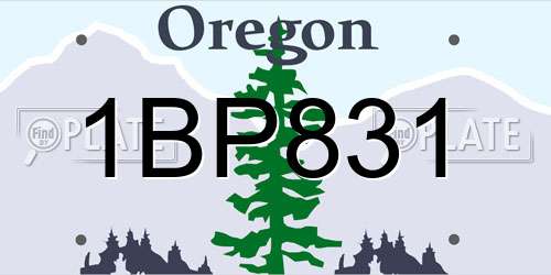 1BP831 Oregon License Plate