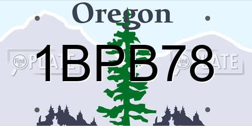 1BPB78 Oregon License Plate
