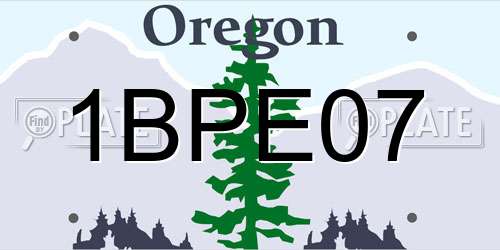 1BPE07 Oregon License Plate