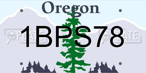 1BPS78 Oregon License Plate