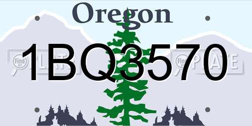 1BQ3570 Oregon License Plate