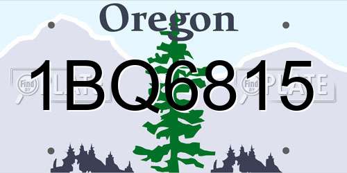 1BQ6815 Oregon License Plate