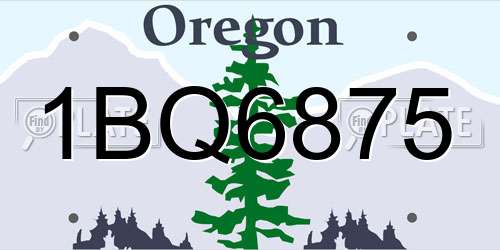 1BQ6875 Oregon License Plate