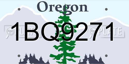 1BQ9271 Oregon License Plate