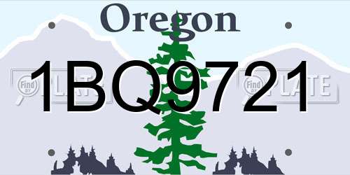 1BQ9721 Oregon License Plate