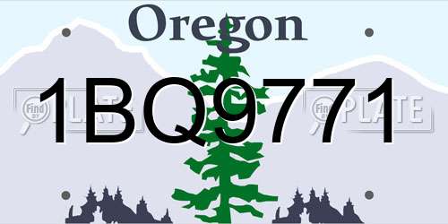 1BQ9771 Oregon License Plate
