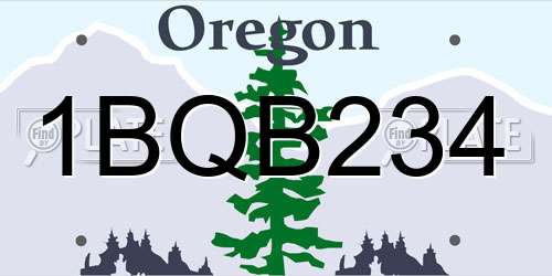 1BQB234 Oregon License Plate