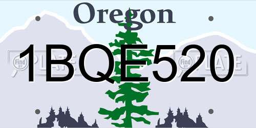 1BQE520 Oregon License Plate