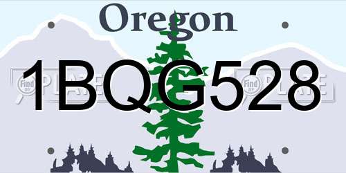 1BQG528 Oregon License Plate