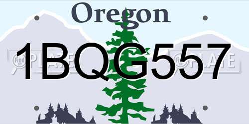 1BQG557 Oregon License Plate