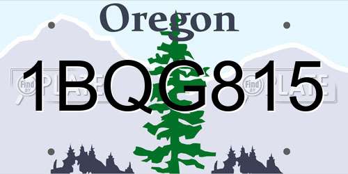 1BQG815 Oregon License Plate
