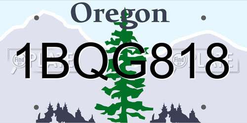 1BQG818 Oregon License Plate
