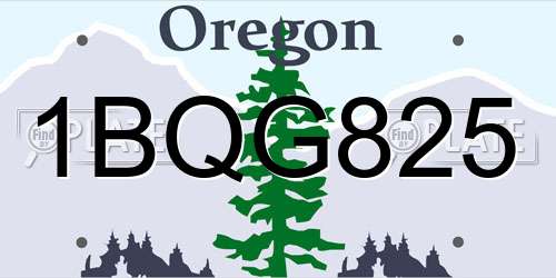 1BQG825 Oregon License Plate