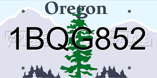 1BQG852 Oregon License Plate