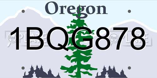 1BQG878 Oregon License Plate