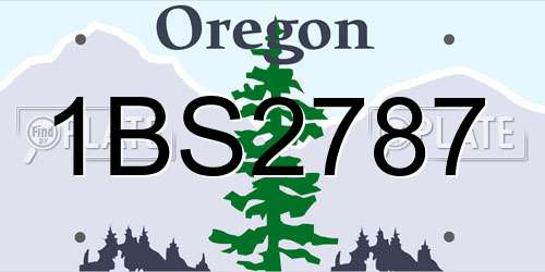 1BS2787 Oregon License Plate