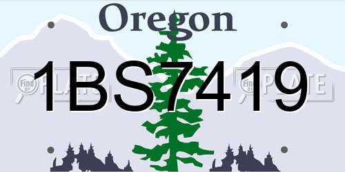 1BS7419 Oregon License Plate