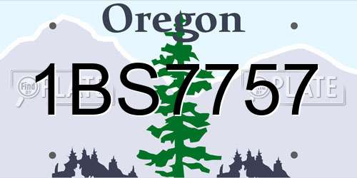 1BS7757 Oregon License Plate