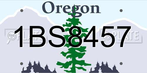 1BS8457 Oregon License Plate